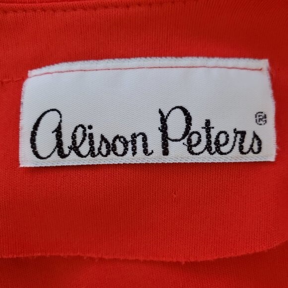 Vintage 70's Alison Peters Red Flutter Dress - Picture 8 of 8
